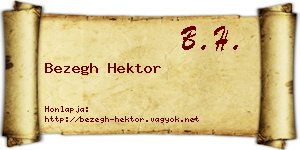 Bezegh Hektor névjegykártya